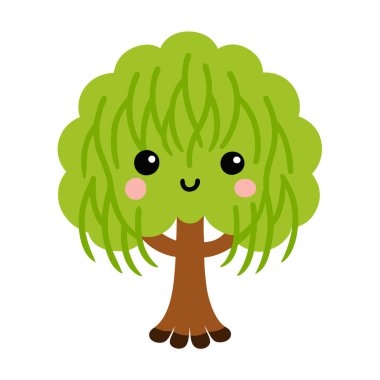 Doğal Söğüt Ağacı Silüeti Vektör Sanatı Doğa Temalı, Çevresel ve Peyzaj Projeleri İçin Zarif Tasarım