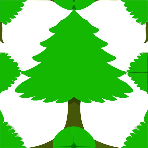 Doğal Sedir Ağacı Silüeti Vektör Sanat İllüstrasyonu Doğa Temalı Tasarım, Peyzaj ve Çevresel Markalaşma