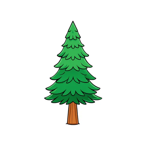 Doğal Sedir Ağacı Silüeti Vektör Sanat İllüstrasyonu Doğa Temalı Tasarım, Peyzaj ve Çevresel Markalaşma