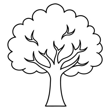 Doğa Temalı Tasarımlar ve Çevre Markaları için Güzel Doğal Ağaç Silüeti Vektör Sanatı