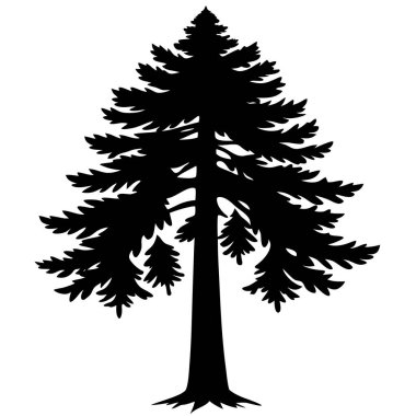 Doğa Temalı Tasarımlar ve Çevre Markaları için Güzel Doğal Ağaç Silüeti Vektör Sanatı