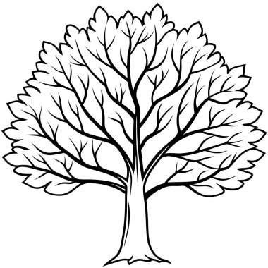 Doğa Temalı Tasarımlar ve Çevre Markaları için Güzel Doğal Ağaç Silüeti Vektör Sanatı