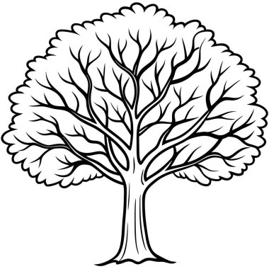 Doğa Temalı Tasarımlar ve Çevre Markaları için Güzel Doğal Ağaç Silüeti Vektör Sanatı