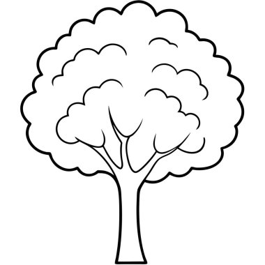 Doğa Temalı Tasarımlar ve Çevre Markaları için Güzel Doğal Ağaç Silüeti Vektör Sanatı
