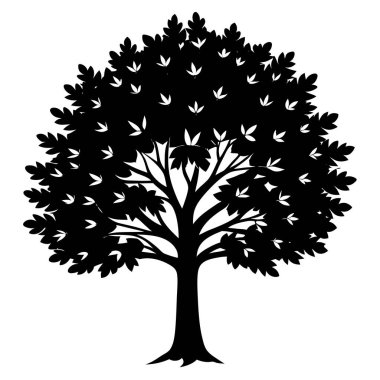 Doğa Temalı Tasarımlar ve Çevre Markaları için Güzel Doğal Ağaç Silüeti Vektör Sanatı