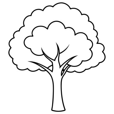 Doğa Temalı Tasarımlar ve Çevre Markaları için Güzel Doğal Ağaç Silüeti Vektör Sanatı