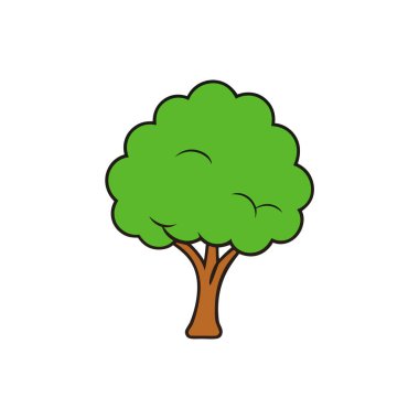 Doğa Temalı Tasarımlar ve Çevre Markaları için Güzel Doğal Ağaç Silüeti Vektör Sanatı