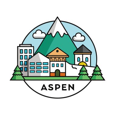 Aspen Ağacı Silueti Vektör Sanatı İllüstrasyon Doğal Orman Tasarımı Çevre dostu Markalar ve Doğa Teması