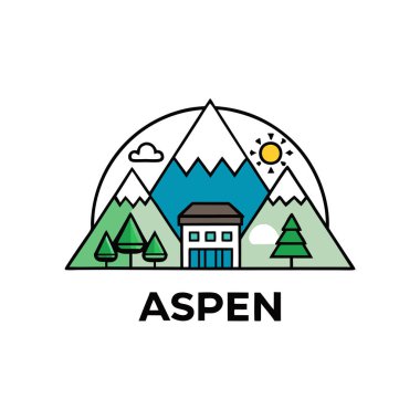 Aspen Ağacı Silueti Vektör Sanatı İllüstrasyon Doğal Orman Tasarımı Çevre dostu Markalar ve Doğa Teması