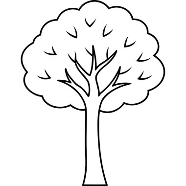 Aspen Ağacı Silueti Vektör Sanatı İllüstrasyon Doğal Orman Tasarımı Çevre dostu Markalar ve Doğa Teması