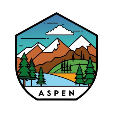 Aspen Ağacı Silueti Vektör Sanatı İllüstrasyon Doğal Orman Tasarımı Çevre dostu Markalar ve Doğa Teması