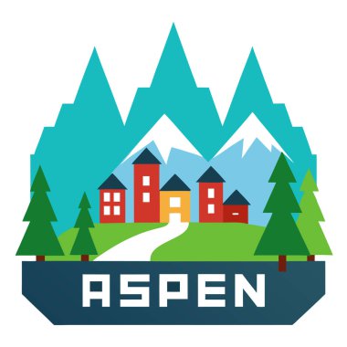 Aspen Ağacı Silueti Vektör Sanatı İllüstrasyon Doğal Orman Tasarımı Çevre dostu Markalar ve Doğa Teması