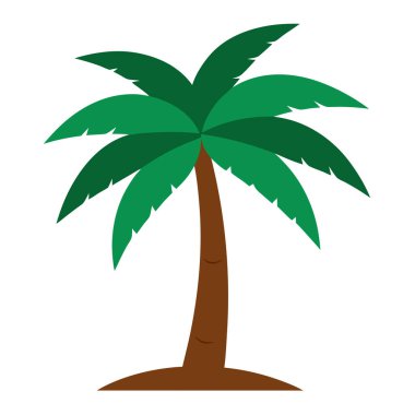 Doğal Orman Tasarımı için Palmiye Ağacı Silüeti Vektör Sanat Çizimi