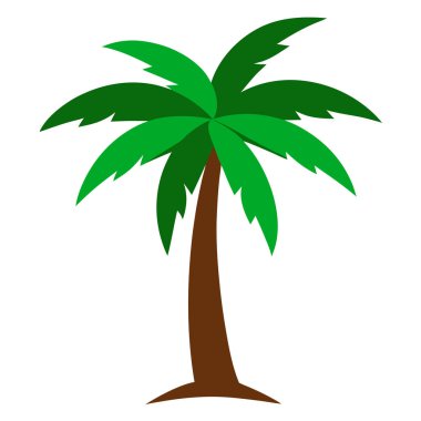 Doğal Orman Tasarımı için Palmiye Ağacı Silüeti Vektör Sanat Çizimi