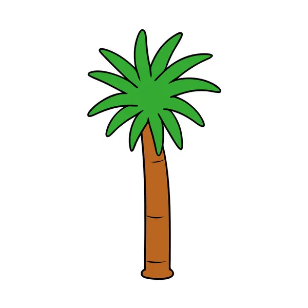 Doğal Orman Tasarımı için Palmiye Ağacı Silüeti Vektör Sanat Çizimi