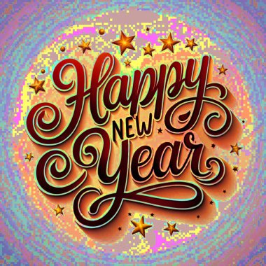 Happy New Year 2025 Illustration Design for Social Media Posts and Banners Ideal for Festive Online Campaigns clipart