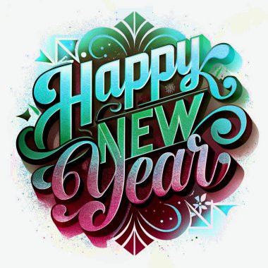 Happy New Year 2025 Illustration Design for Social Media Posts and Banners Ideal for Festive Online Campaigns clipart