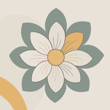 Modern Grafik Yaratıcılığı için Renkli Soyut Çiçek Vektörü Sanat İllüstrasyon Tasarımı