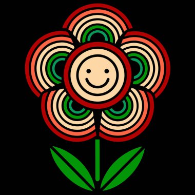 Modern Grafik Yaratıcılığı için Renkli Soyut Çiçek Vektörü Sanat İllüstrasyon Tasarımı