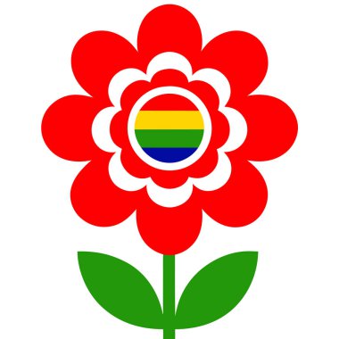 Modern Grafik Yaratıcılığı için Renkli Soyut Çiçek Vektörü Sanat İllüstrasyon Tasarımı