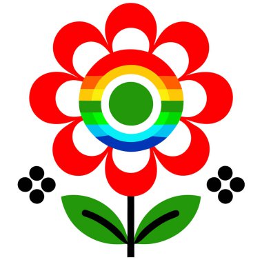 Modern Grafik Yaratıcılığı için Renkli Soyut Çiçek Vektörü Sanat İllüstrasyon Tasarımı