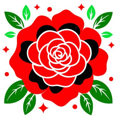 Gül Çiçeği Vektör Sanatı İllüstrasyon Tasarımı Zarif Çiçek Sanatı