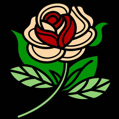 Gül Çiçeği Vektör Sanatı İllüstrasyon Tasarımı Zarif Çiçek Sanatı