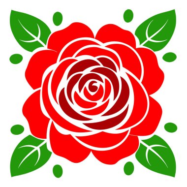 Gül Çiçeği Vektör Sanatı İllüstrasyon Tasarımı Zarif Çiçek Sanatı