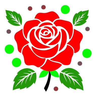 Gül Çiçeği Vektör Sanatı İllüstrasyon Tasarımı Zarif Çiçek Sanatı