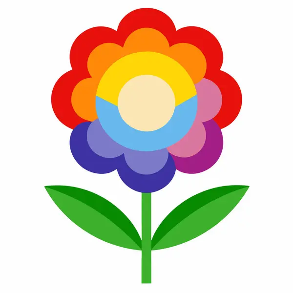 Modern Grafik Yaratıcılığı için Renkli Soyut Çiçek Vektörü Sanat İllüstrasyon Tasarımı