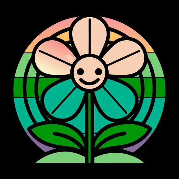 Modern Grafik Yaratıcılığı için Renkli Soyut Çiçek Vektörü Sanat İllüstrasyon Tasarımı