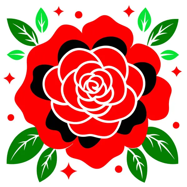 Gül Çiçeği Vektör Sanatı İllüstrasyon Tasarımı Zarif Çiçek Sanatı