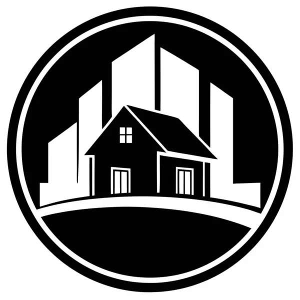 Ticari Markalaşma ve Şirket Kimliği için Emlak Logosu Vektör Sanat İllüstrasyon Tasarımı