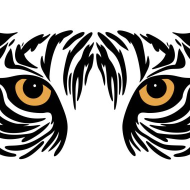 Kaplan Gözlü Sanat İllüstrasyonu, Vahşi Hayvan Tasarımı, Sembolik Kaplan Baş Sanatı
