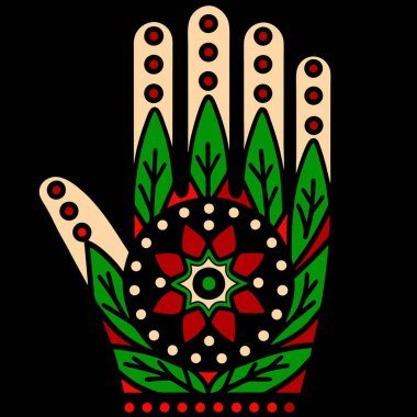 Canlı El Çizimi Çiçek El Yazısı Mehendi Tasarımı