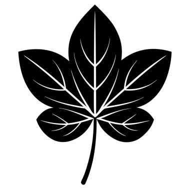 A clean, simple line drawing of a leaf clipart