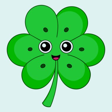 Yeşil Yonca Yaprak Vektör İllüstrasyon Tasarımı St. Patrick Günü ve Doğa Teması
