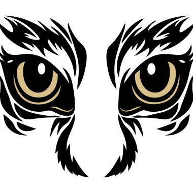 Aslan Gözlü Vektör Sanat Çizimi Tasarımı