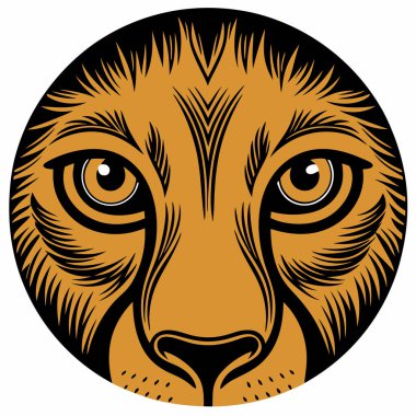 Aslan Gözlü Vektör Sanat Çizimi Tasarımı