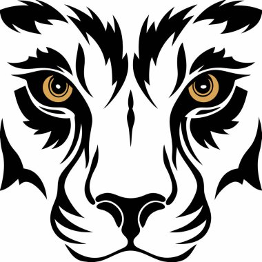 Aslan Gözlü Vektör Sanat Çizimi Tasarımı