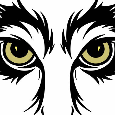 Lion Eyes Vector Art Illustration Design clipart