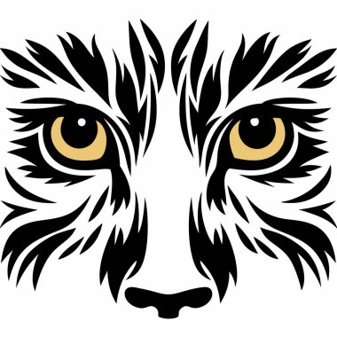 Lion Eyes Vector Art Illustration Design clipart