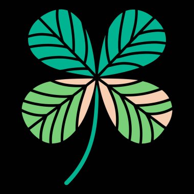 Şanslı Yonca Yaprak Vektörü Resim Tasarımı