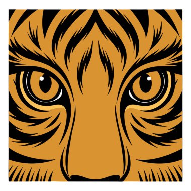 Kaplan Gözlü Sanat İllüstrasyonu, Vahşi Hayvan Tasarımı, Sembolik Kaplan Baş Sanatı