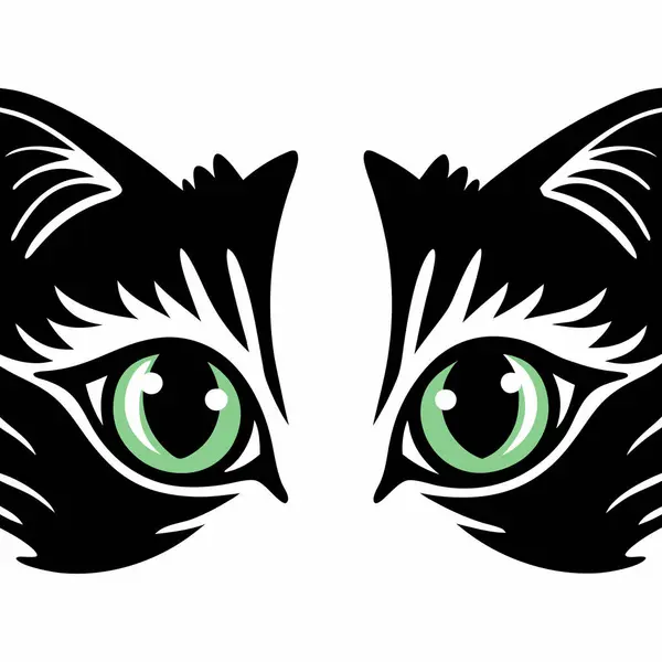 Şekillendirilmiş kedi gözü vektör sanat çizimi tasarımı