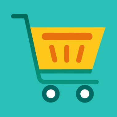 Çevrimiçi Alışveriş Aracı Simgesi Vektör Sanat İllüstrasyonu Tasarımı