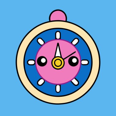 Sayısal Kullanım için Saat Simgesi Vektör Sanat İllüstrasyon Tasarımı Asgari Zaman Çizelgesi