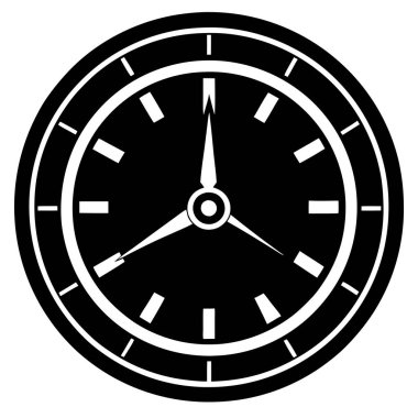 Sayısal Kullanım için Saat Simgesi Vektör Sanat İllüstrasyon Tasarımı Asgari Zaman Çizelgesi