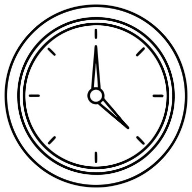 Sayısal Kullanım için Saat Simgesi Vektör Sanat İllüstrasyon Tasarımı Asgari Zaman Çizelgesi