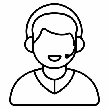 Müşteri Desteği Simge Vektör Sanat İllüstrasyonu İş ve İletişim Tasarımı